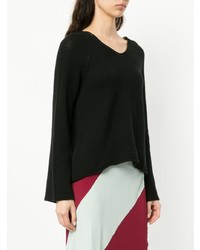 Женский черный свитер с круглым вырезом от Forte Forte