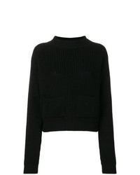 Женский черный свитер с круглым вырезом от Études