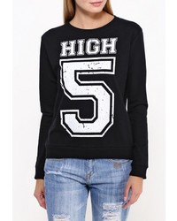 Женский черный свитер с круглым вырезом от Спартак