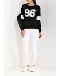 Женский черный свитер с круглым вырезом от Спартак