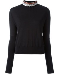Женский черный свитер с пайетками от Marni