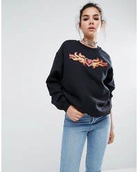 Женский черный свитер с пайетками от Reclaimed Vintage