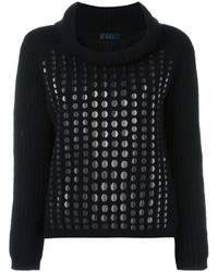 Женский черный свитер с пайетками от Twin-Set