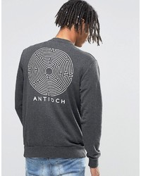 Мужской черный свитер с принтом от Antioch