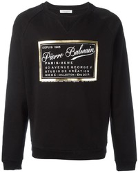 Мужской черный свитер с принтом от Pierre Balmain
