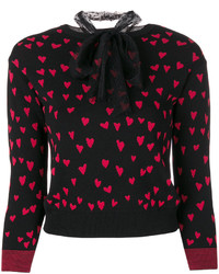 Женский черный свитер с принтом от RED Valentino