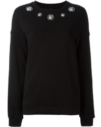 Женский черный свитер с украшением от Versus