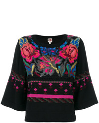 Женский черный свитер с цветочным принтом от I'M Isola Marras