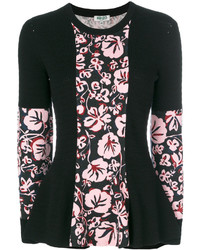 Женский черный свитер с цветочным принтом от Kenzo