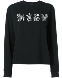 Женский черный свитер с цветочным принтом от MSGM