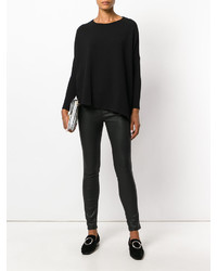 Женский черный свитер от Majestic Filatures