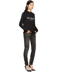 Женский черный свитер от Balmain