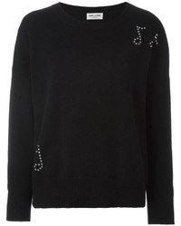 Женский черный свитер от Saint Laurent