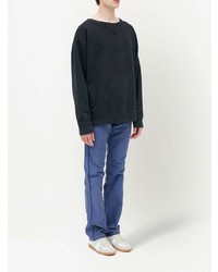 Мужской черный свитшот с вышивкой от Maison Margiela