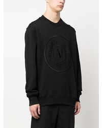 Мужской черный свитшот с вышивкой от VERSACE JEANS COUTURE
