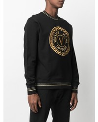 Мужской черный свитшот с вышивкой от VERSACE JEANS COUTURE