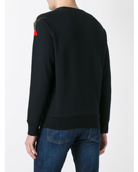 Мужской черный свитшот с вышивкой от Alexander McQueen