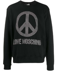 Мужской черный свитшот с вышивкой от Love Moschino