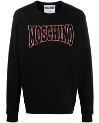 Мужской черный свитшот с вышивкой от Moschino