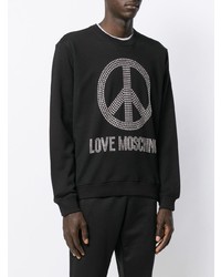 Мужской черный свитшот с вышивкой от Love Moschino