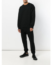 Мужской черный свитшот с вышивкой от Juun.J