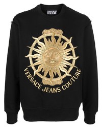 Мужской черный свитшот с вышивкой от VERSACE JEANS COUTURE