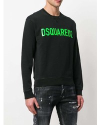 Мужской черный свитшот с принтом от DSQUARED2