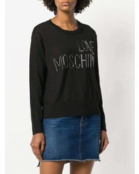 Женский черный свитшот с принтом от Love Moschino