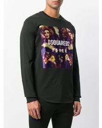 Мужской черный свитшот с принтом от DSQUARED2