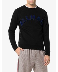 Мужской черный свитшот с принтом от Balmain