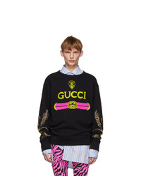 Мужской черный свитшот с принтом от Gucci