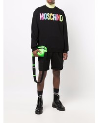 Мужской черный свитшот с принтом от Moschino