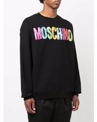 Мужской черный свитшот с принтом от Moschino