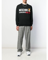 Мужской черный свитшот с принтом от Moschino