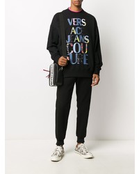 Мужской черный свитшот с принтом от VERSACE JEANS COUTURE