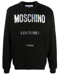 Мужской черный свитшот с принтом от Moschino