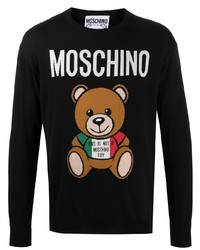 Мужской черный свитшот с принтом от Moschino