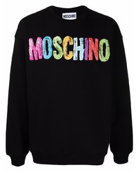 Мужской черный свитшот с принтом от Moschino