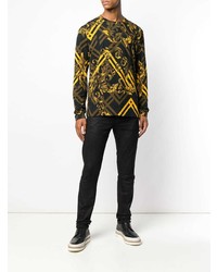 Мужской черный свитшот с принтом от Versace Jeans