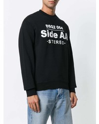 Мужской черный свитшот с принтом от DSQUARED2