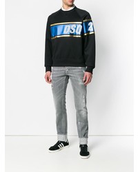 Мужской черный свитшот с принтом от DSQUARED2