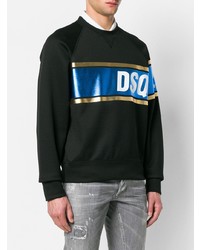 Мужской черный свитшот с принтом от DSQUARED2