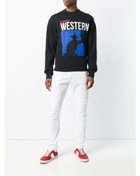 Мужской черный свитшот с принтом от DSQUARED2