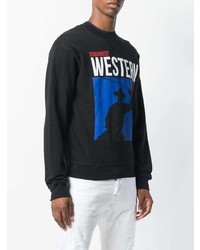 Мужской черный свитшот с принтом от DSQUARED2