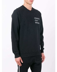 Мужской черный свитшот с принтом от Satisfy