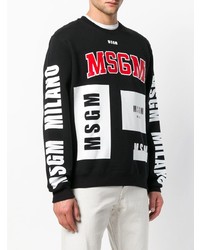 Мужской черный свитшот с принтом от MSGM