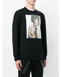 Мужской черный свитшот с принтом от Neil Barrett