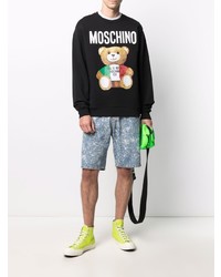 Мужской черный свитшот с принтом от Moschino