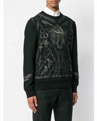 Мужской черный свитшот с принтом от Alexander McQueen