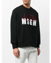 Мужской черный свитшот с принтом от MSGM